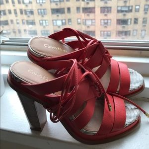 Calvin Klein sandals. Size 7 wrapped around ankle